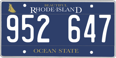 RI license plate 952647