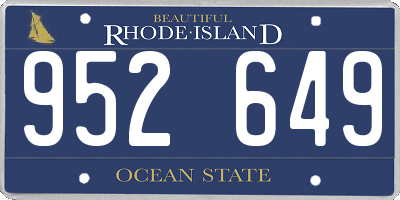 RI license plate 952649