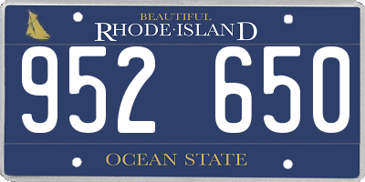 RI license plate 952650