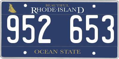 RI license plate 952653