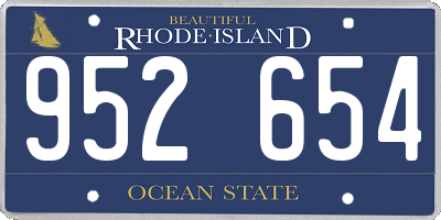 RI license plate 952654