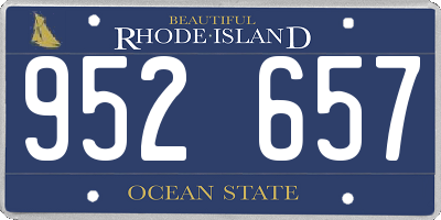 RI license plate 952657