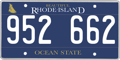 RI license plate 952662