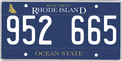 RI license plate 952665