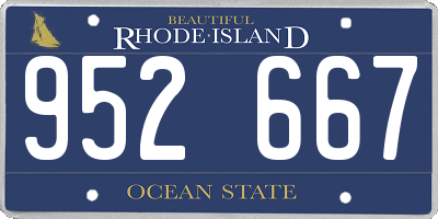 RI license plate 952667
