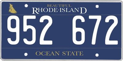 RI license plate 952672