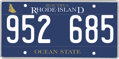 RI license plate 952685