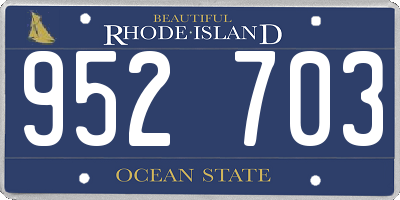 RI license plate 952703