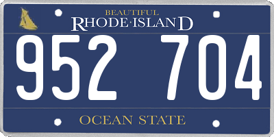 RI license plate 952704