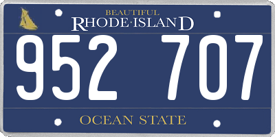 RI license plate 952707