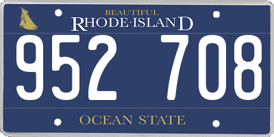 RI license plate 952708