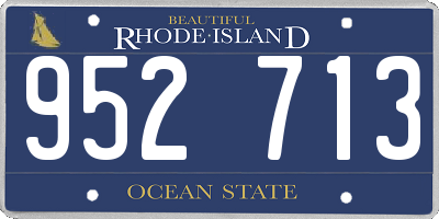 RI license plate 952713