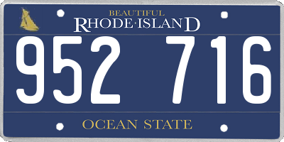 RI license plate 952716