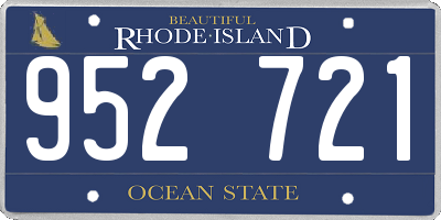 RI license plate 952721