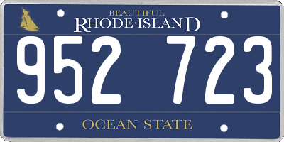 RI license plate 952723
