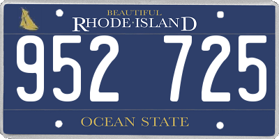 RI license plate 952725