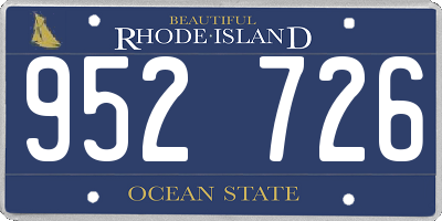 RI license plate 952726
