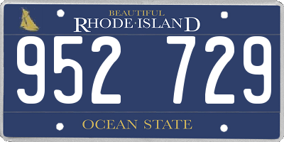 RI license plate 952729