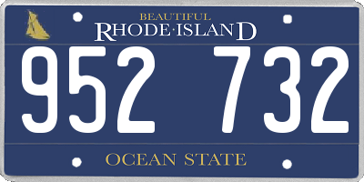 RI license plate 952732