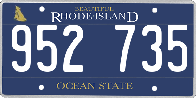RI license plate 952735