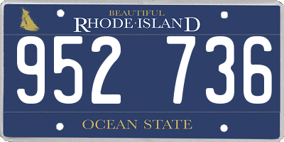 RI license plate 952736