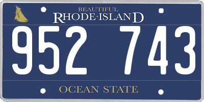 RI license plate 952743