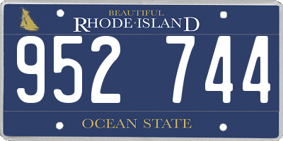 RI license plate 952744