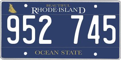 RI license plate 952745