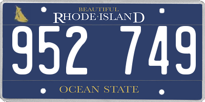 RI license plate 952749