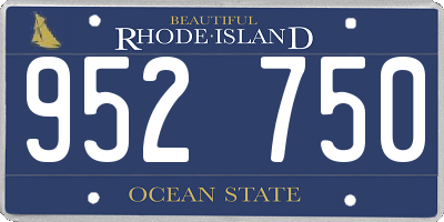 RI license plate 952750