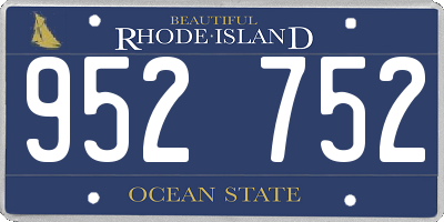 RI license plate 952752