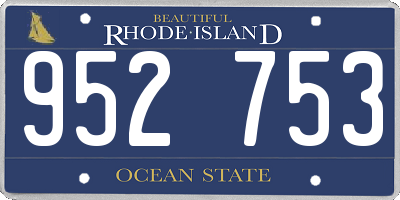 RI license plate 952753