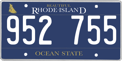 RI license plate 952755