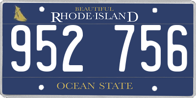 RI license plate 952756