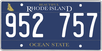 RI license plate 952757