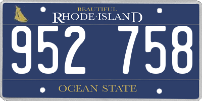 RI license plate 952758
