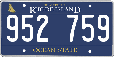 RI license plate 952759