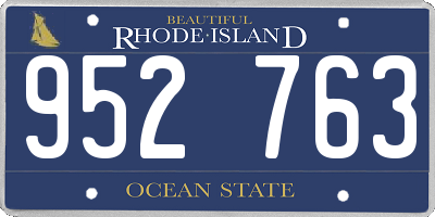 RI license plate 952763
