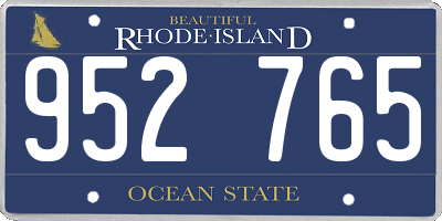 RI license plate 952765