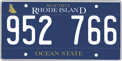 RI license plate 952766
