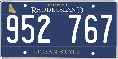 RI license plate 952767