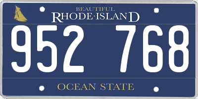 RI license plate 952768