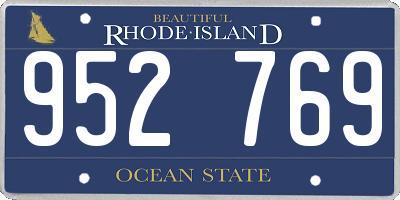 RI license plate 952769