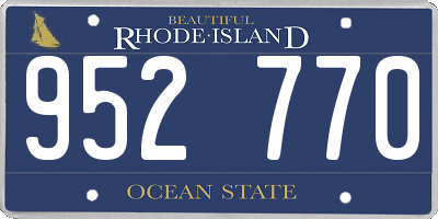 RI license plate 952770