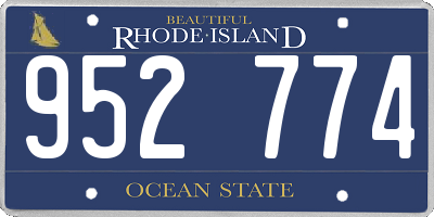 RI license plate 952774