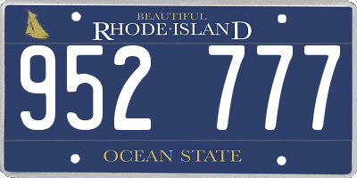 RI license plate 952777