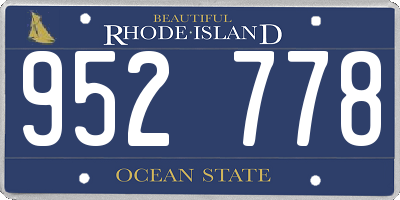 RI license plate 952778