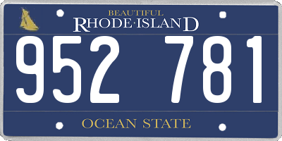RI license plate 952781