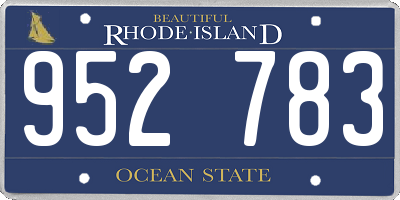 RI license plate 952783