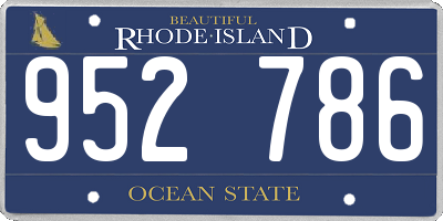 RI license plate 952786